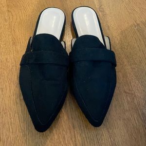 Black Flat Mules